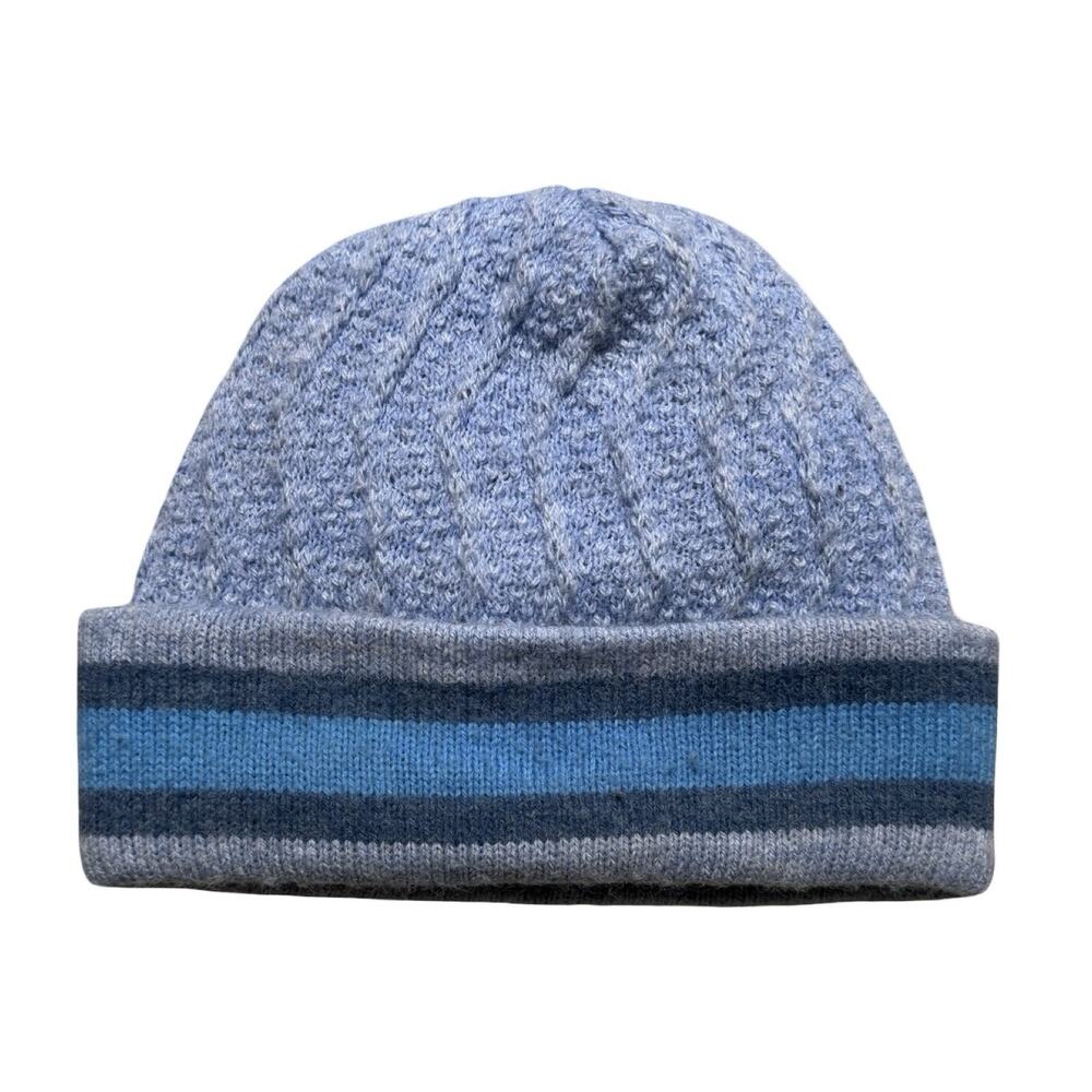 Vintage 90s Baby Blue Coogi Style Knit Beanie Mens Street Hip Skater OSFA